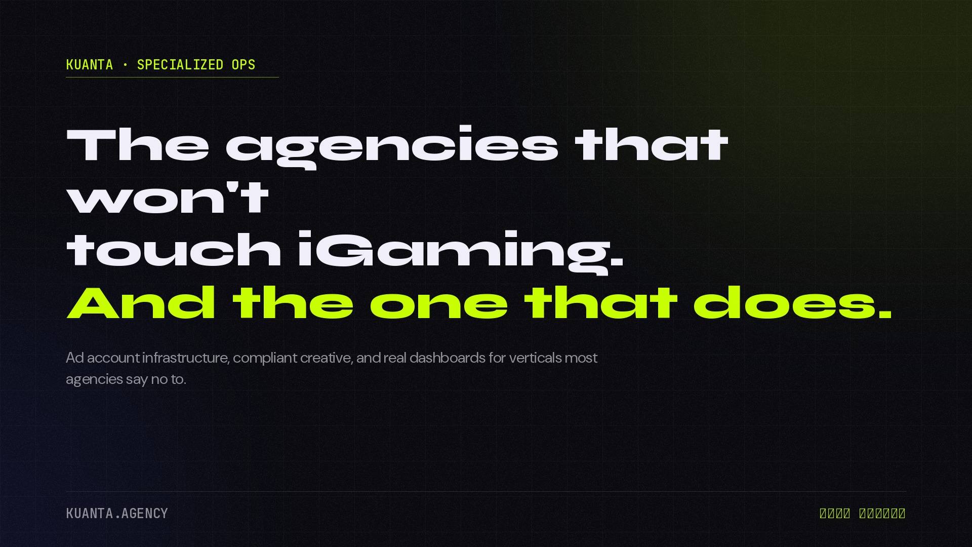 The agencies that won't touch iGaming. And the one that does.